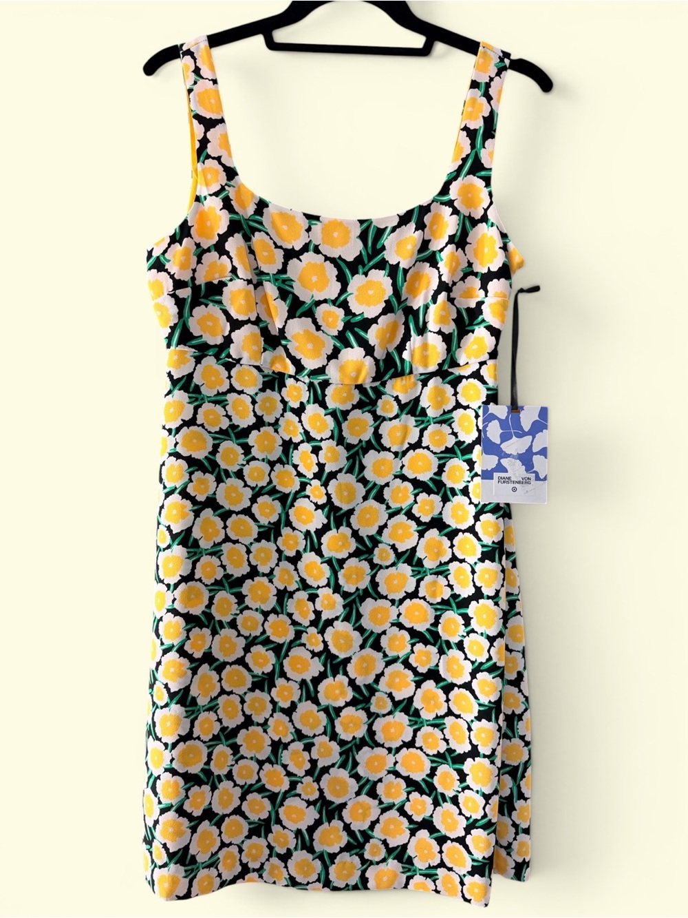 NWT DvF x Target Floral Mini Dress Size 4 Yellow Daisy Print Sundress NWT